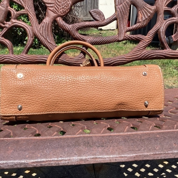 Dooney & Bourke Brown Pebble Leather Double Handle Satchel - Picture 6 of 9